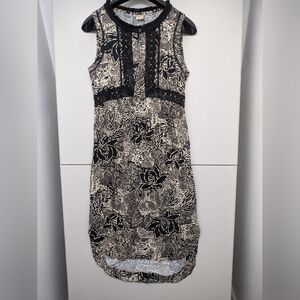 Elegant Black and White Floral Dress
